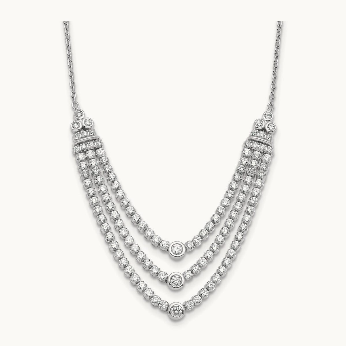 Triple Layer Necklace, 2.75 ct tw Lab-Grown Diamond