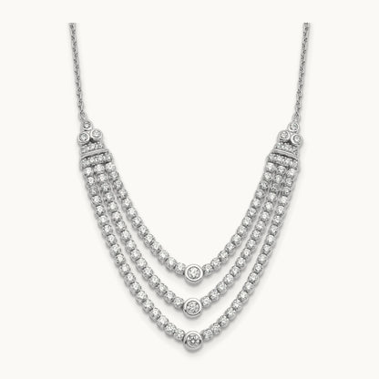 Triple Layer Necklace, 2.75 ct tw Lab-Grown Diamond