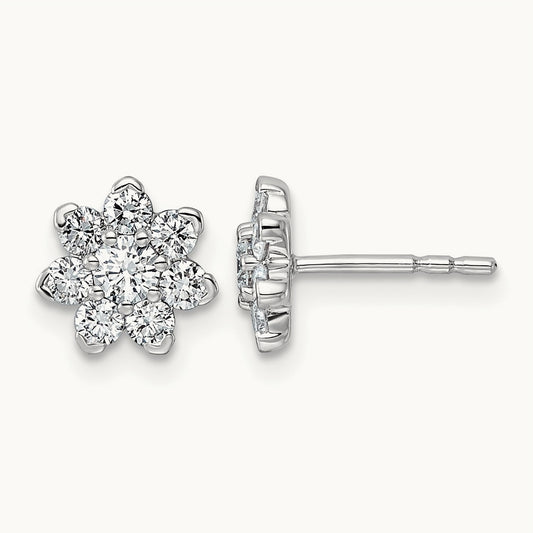 Post Floral Earrings, 0.75-1.50 ct tw Lab-Grown Diamond