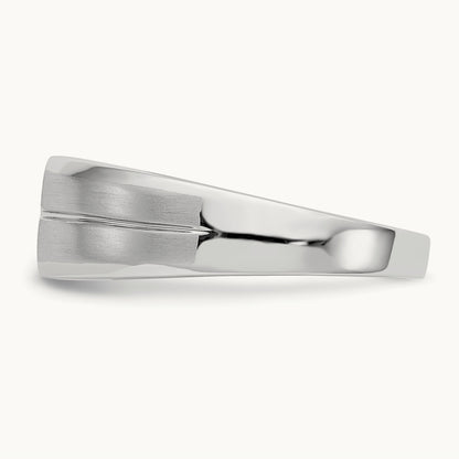 Diamond Mens Ring, 14K White Gold