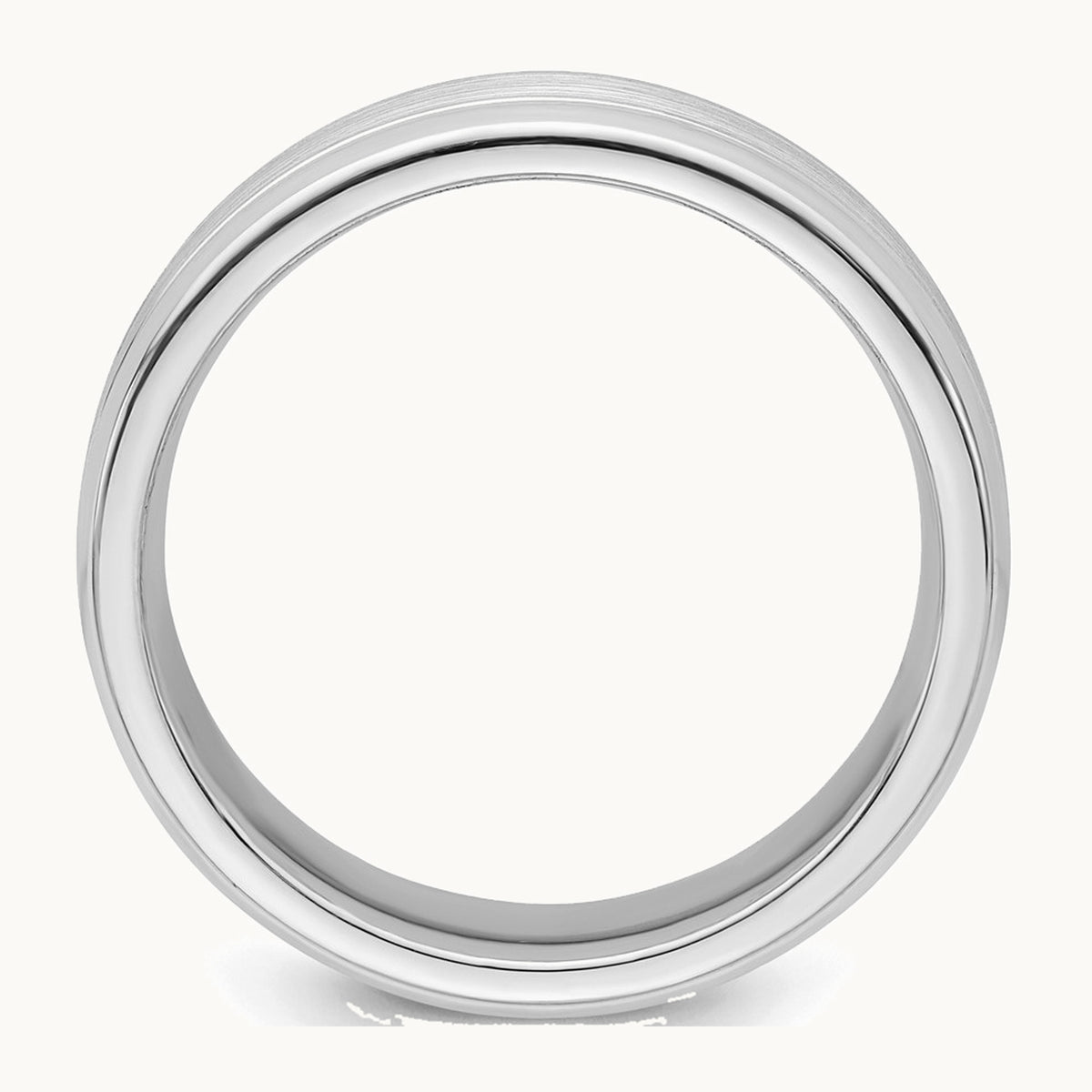 Sterling Silver Rhodium-plated 6mm Brushed Grooved Band