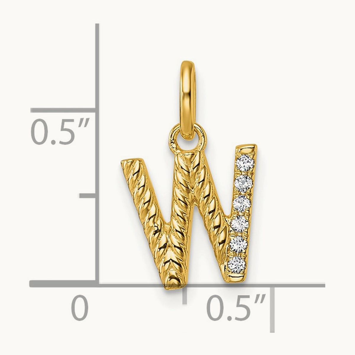Twisted Diamond Charm — 14K Yellow Gold, W