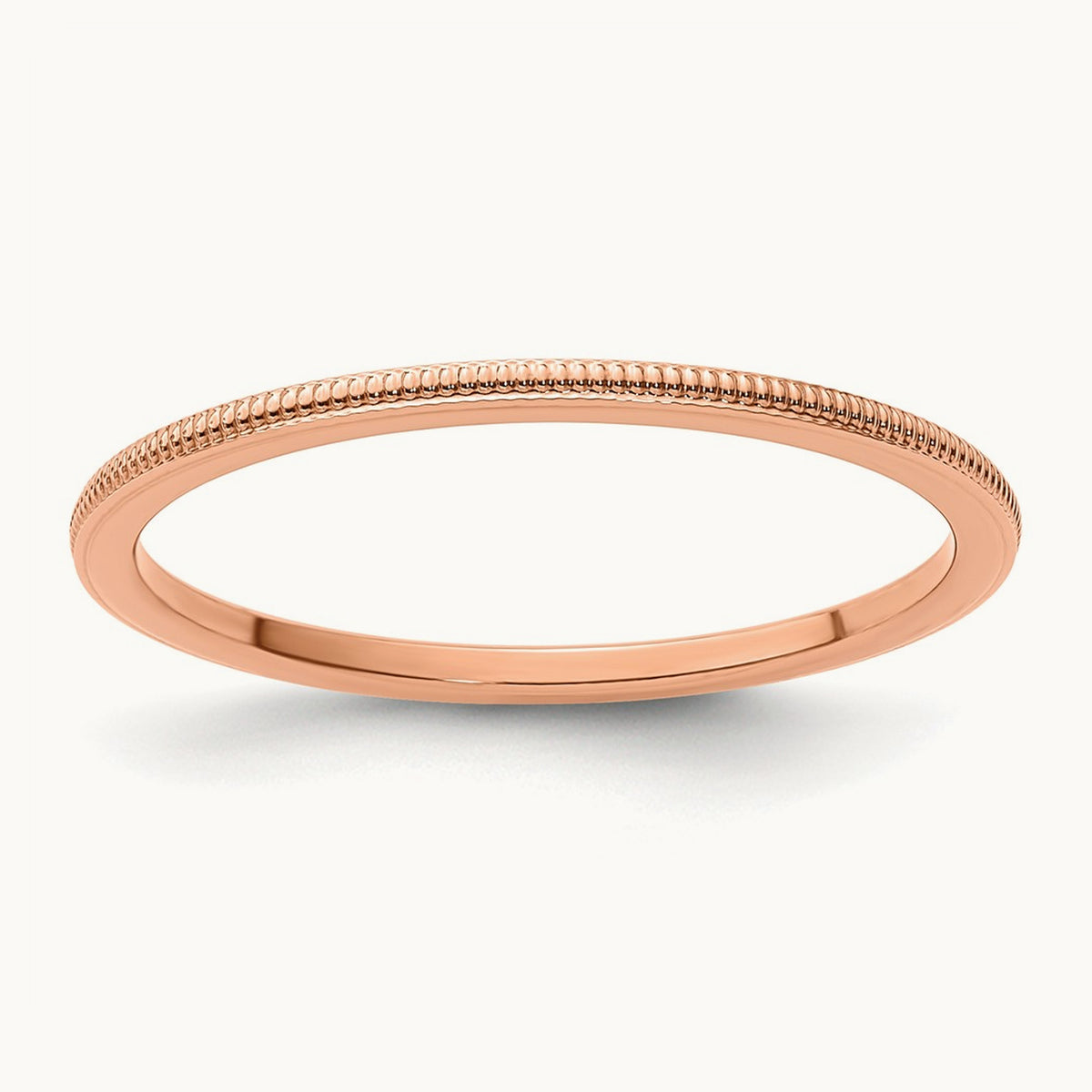 Milgrain Stackable Band — 10K Rose Gold