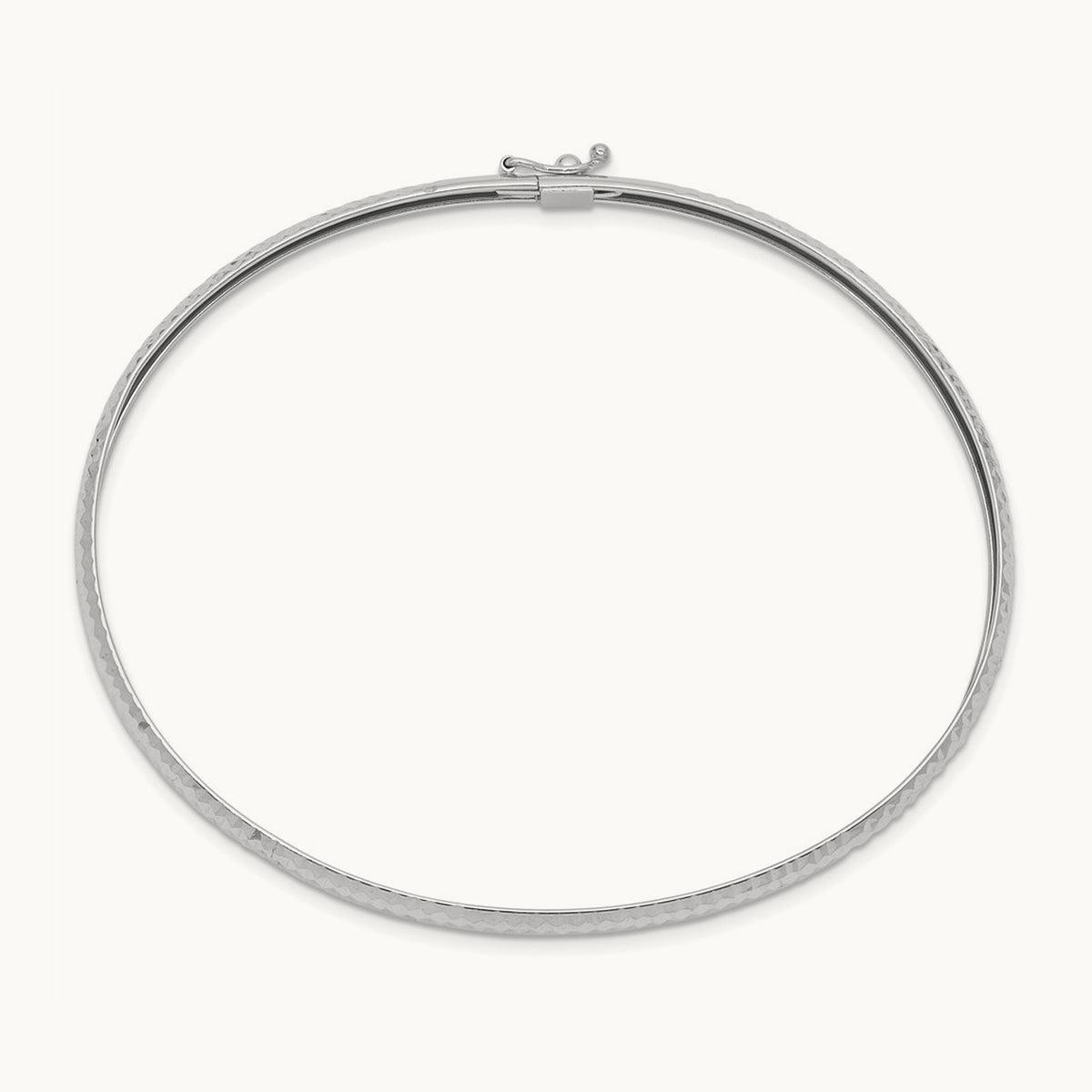 Textured Flexible Bangle — 14K White Gold