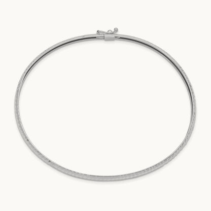 Textured Flexible Bangle — 14K White Gold