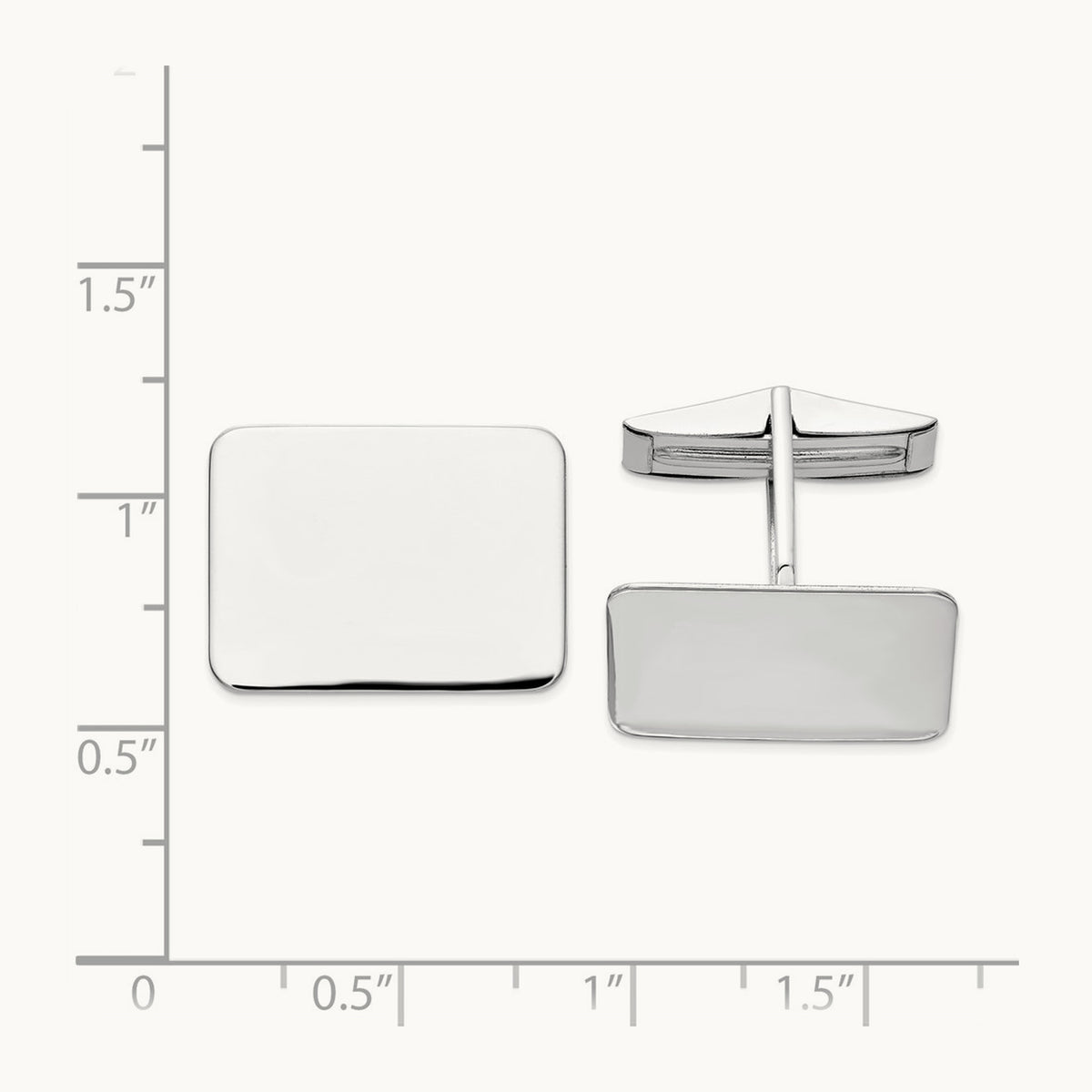 WG Men's Rectangular Cuff Links, 14K