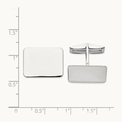 WG Men's Rectangular Cuff Links, 14K