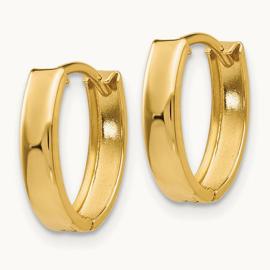 Polished Hinged Hoop Earrings, 14K