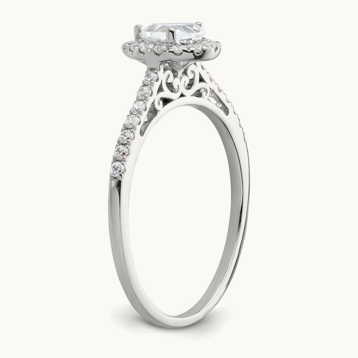 Pear Halo Semi-Mount Engagement Ring, 0.25 ct tw — 2/7 ct, 14K White Gold