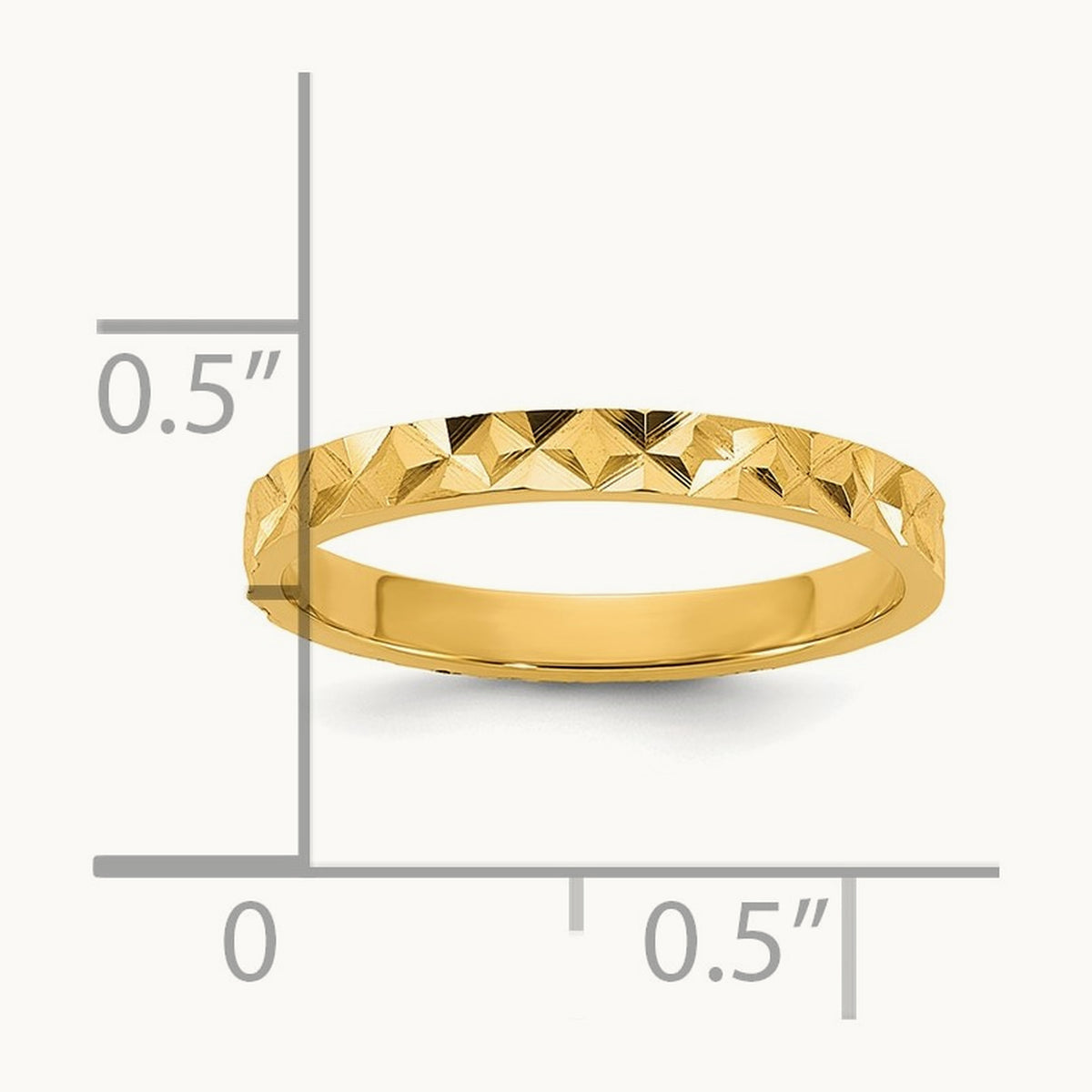 Diamond-cut Design Band Baby / Children's Ring — 14K Yellow Gold