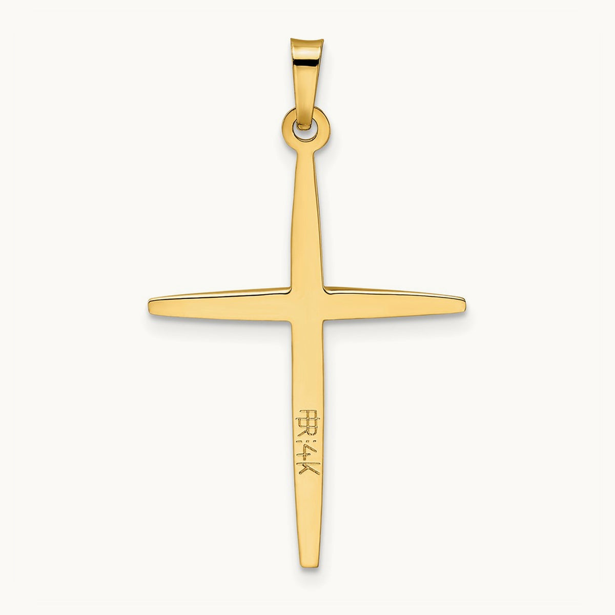 Polished Solid Double Cross Pendant — 34mm