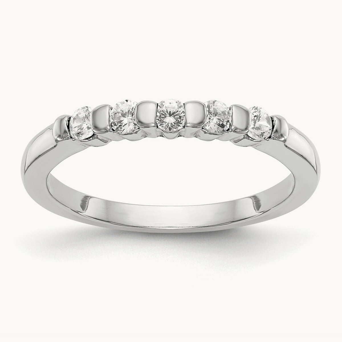 5-Stone Diamond Band, 14K White Gold