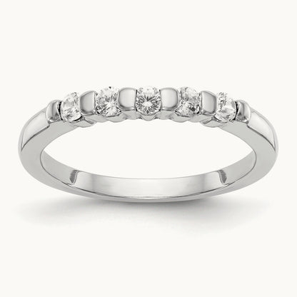 5-Stone Diamond Band, 14K White Gold