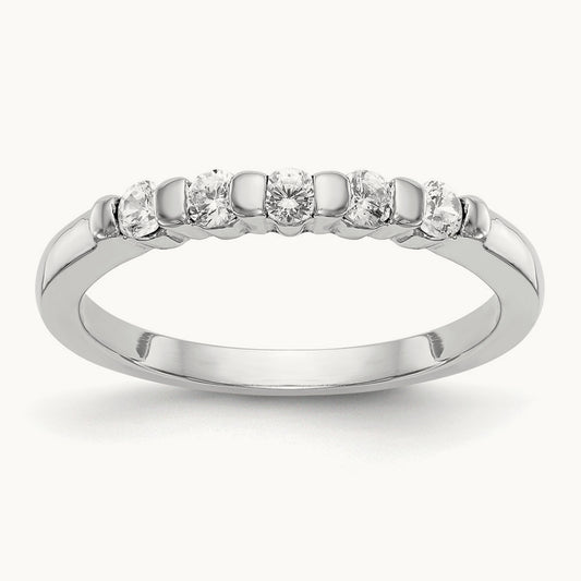 5-Stone Diamond Band, 14K White Gold