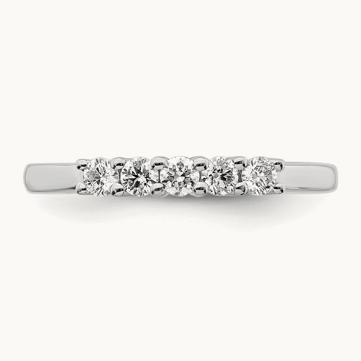 5-Stone Diamond Band, 14K White Gold