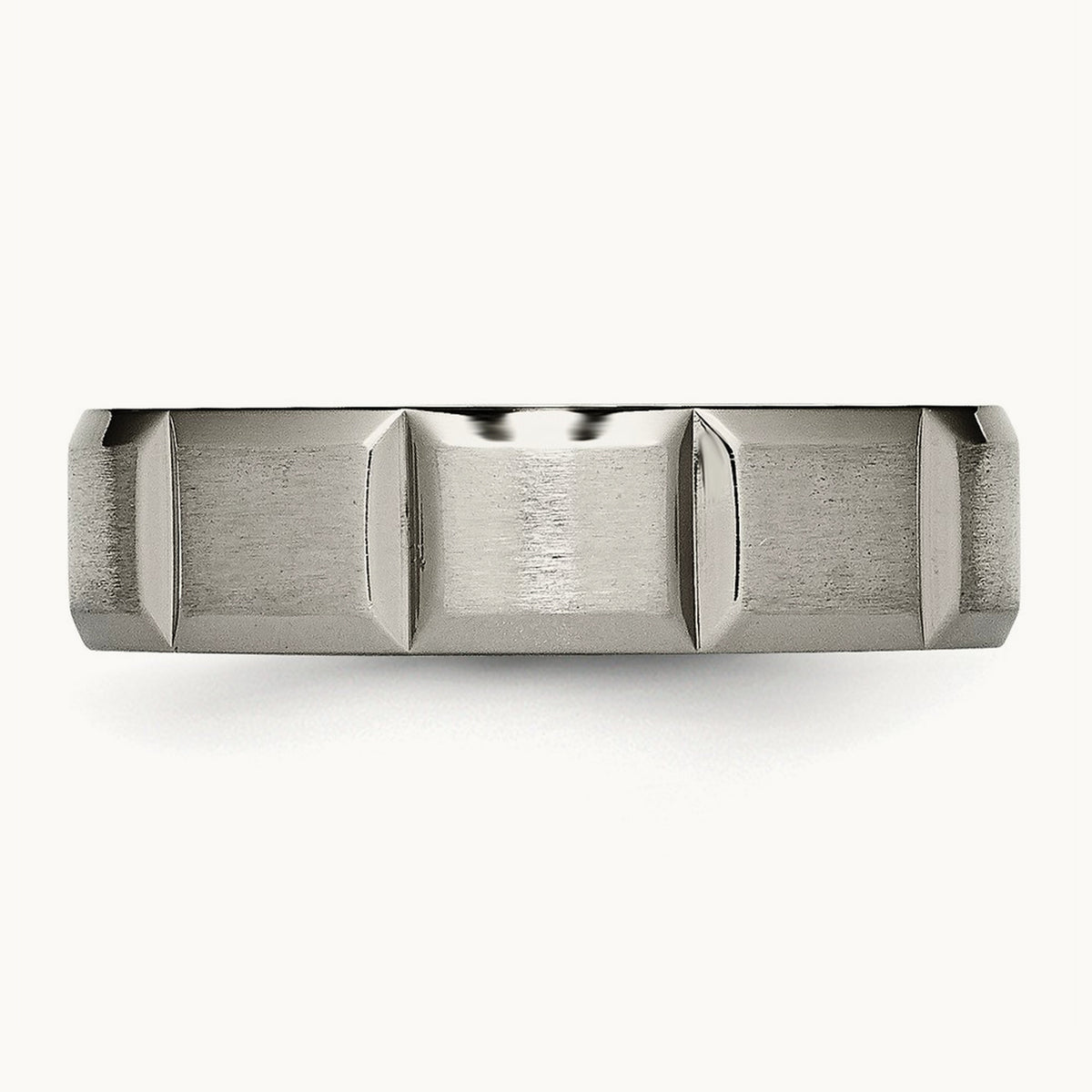 Satin and Polished Grooved Band — 6mm