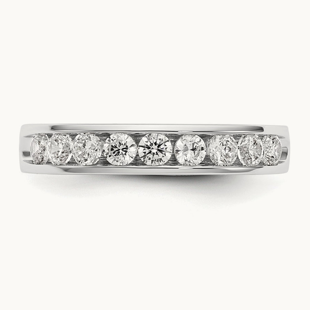 9- Stone Ladies Band Mounting, 2.7mm, 14K White Gold