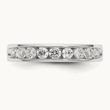 9- Stone Ladies Band Mounting, 2.7mm, 14K White Gold
