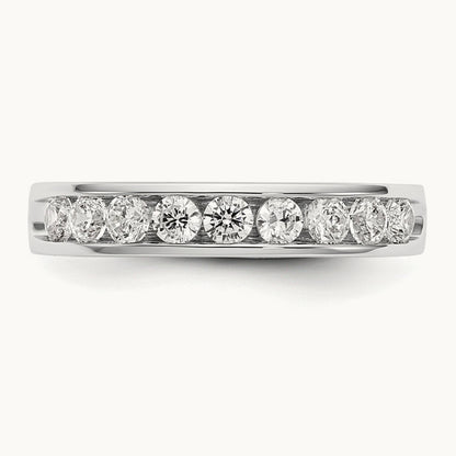 9- Stone Ladies Band Mounting, 2.7mm, 14K White Gold