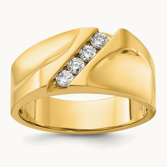 IBGoodman Men's Polished 4-Stone Diamond Ring, 14K