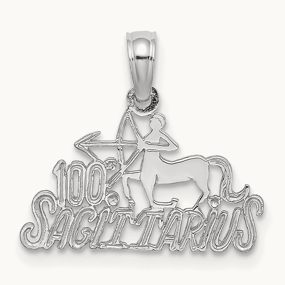 100% SAGITTARIUS Zodiac Charm — 14K White Gold