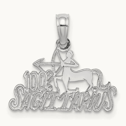 100% SAGITTARIUS Zodiac Charm — 14K White Gold