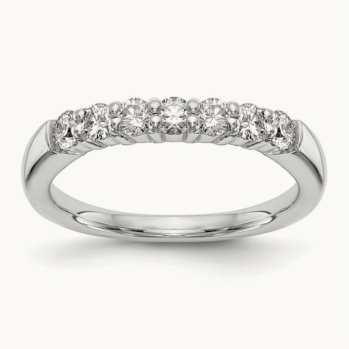 7-Stone Diamond Band — 14K White Gold, 0.805 ct, 7