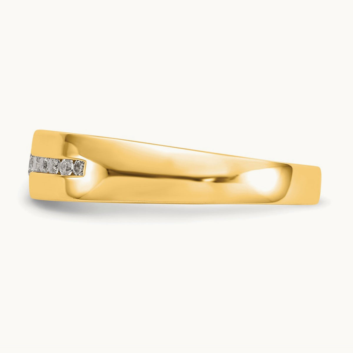 Diamond Men's Band — 14K Yellow Gold, 10