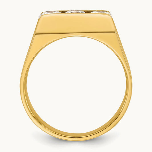 3 Stone Men's Ring, 1.00 ct tw Lab-Grown Diamond