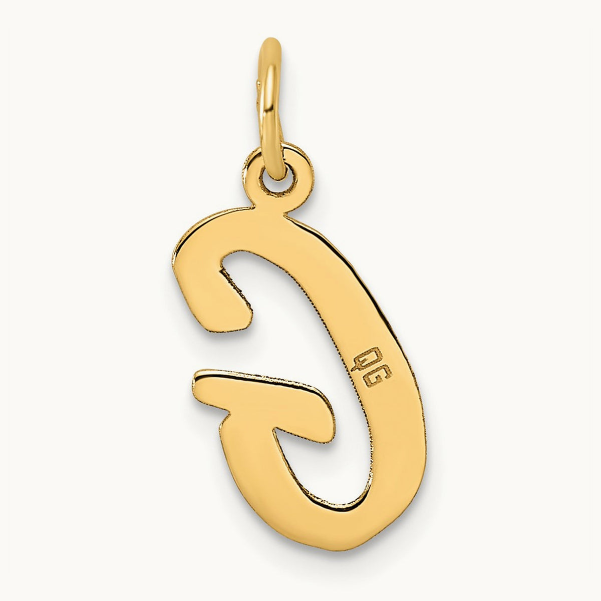 Medium Script Initial Charm — 14K Yellow Gold, G