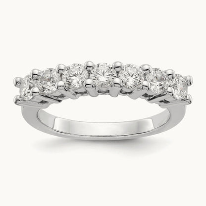 7-Stone Diamond Band, 14K White Gold