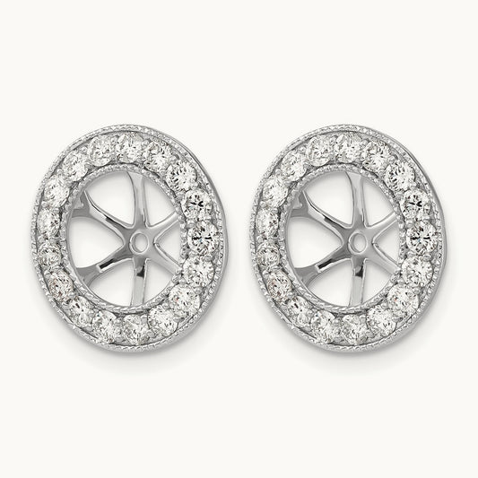 1-1/6ct Diamond Earring Jackets, 14K White Gold