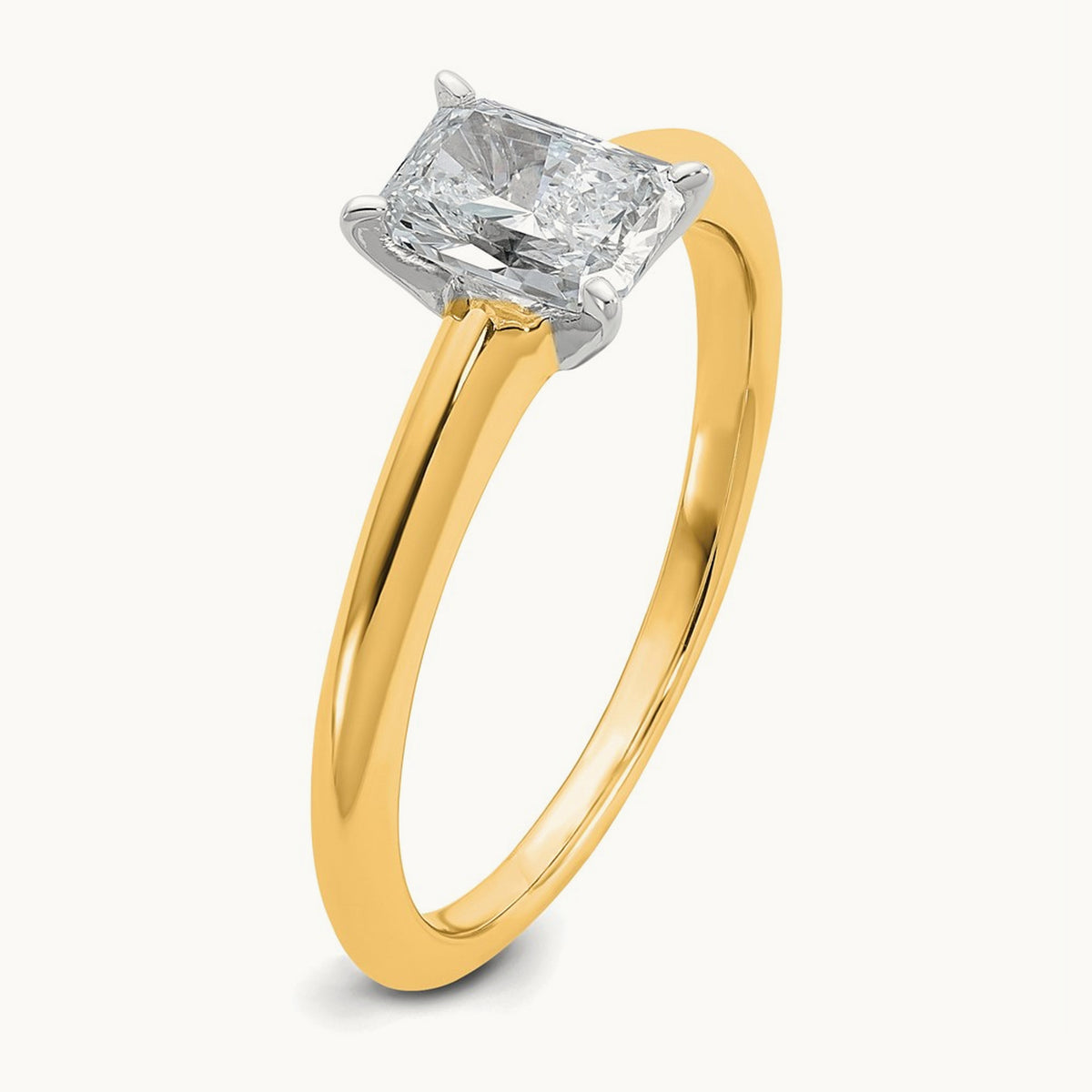 Radiant Solitaire Engagement Ring, 0.50-5.00 ct tw Lab-Grown Diamond — 3/4 ct, 14K Two-Tone