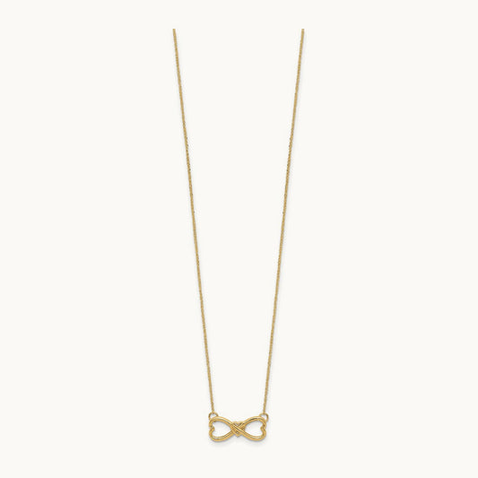Polished Infinity w/Heart Necklace, 14K