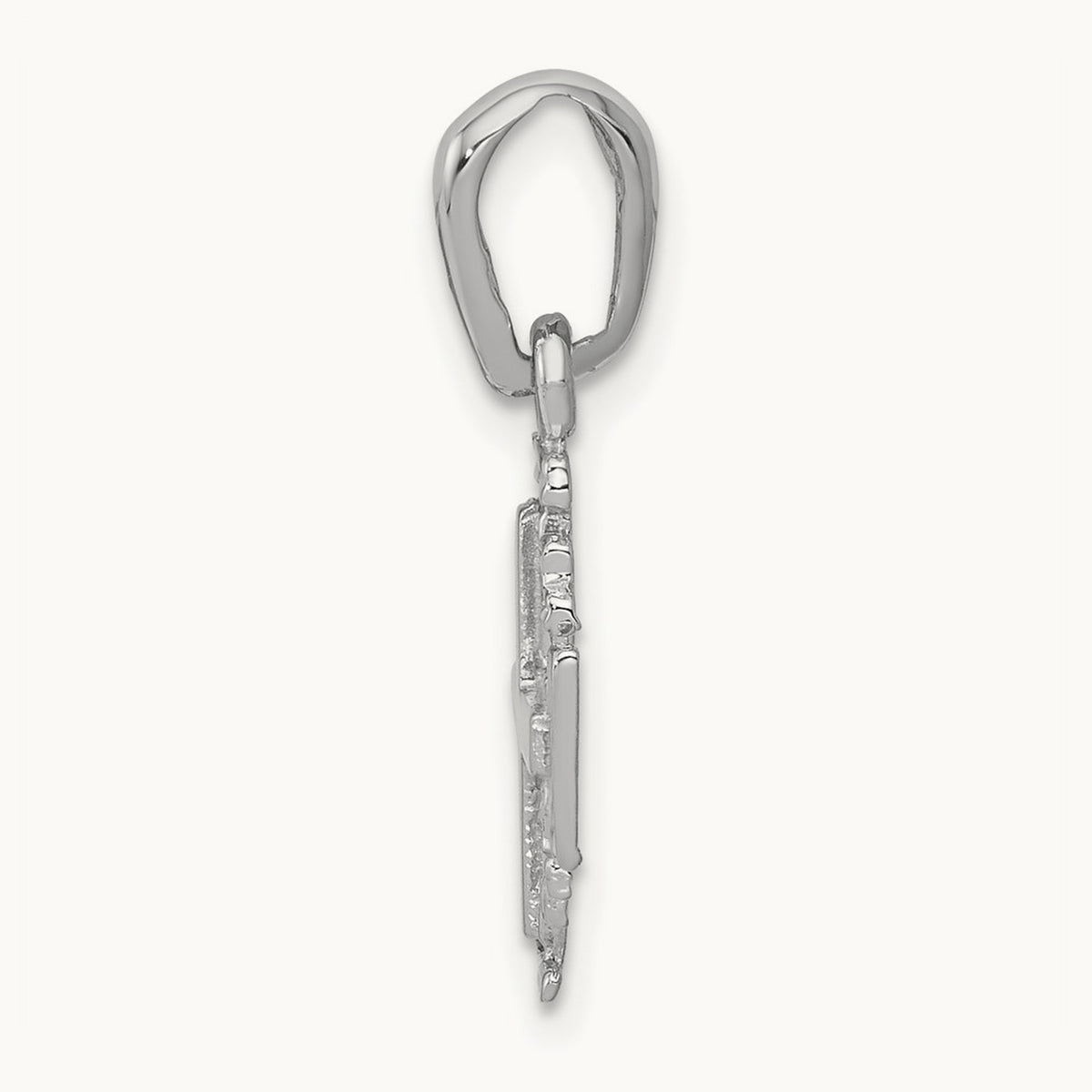 Jerusalem Cross Charm — 14K White Gold