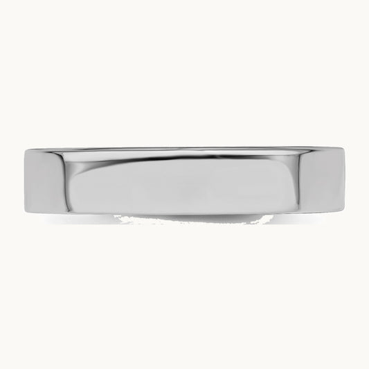 Sterling Silver Rhodium-plated 4mm Flat Band