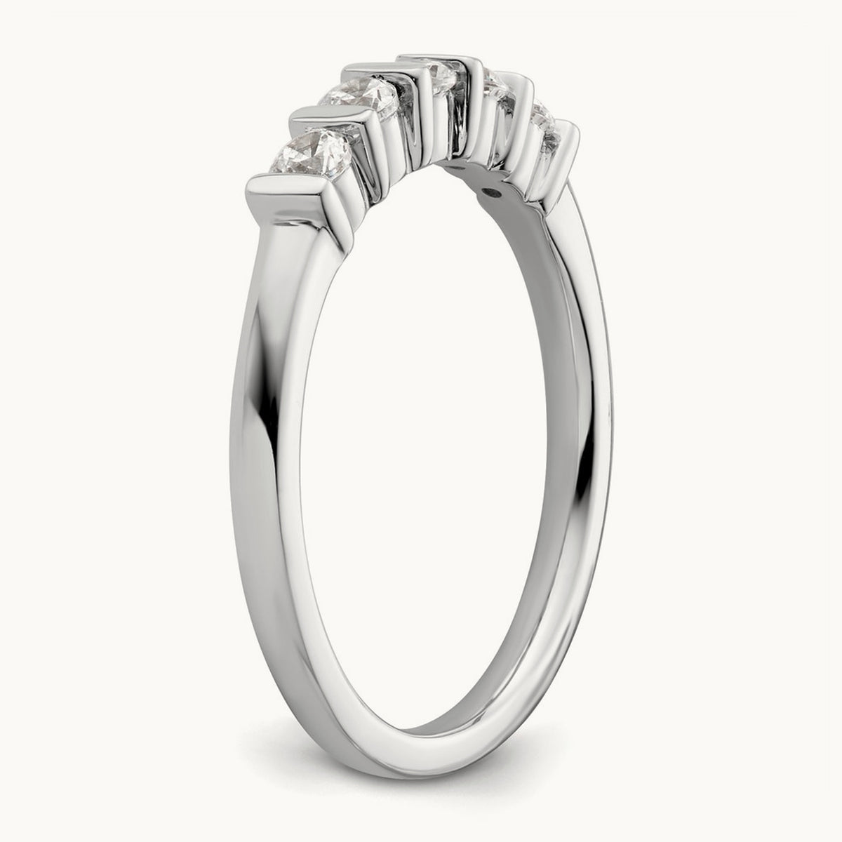 5-Stone Diamond Band, 14K White Gold