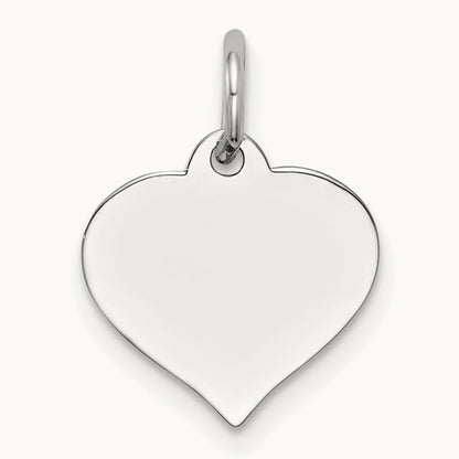 Heart Disc Charm, 14K White Gold