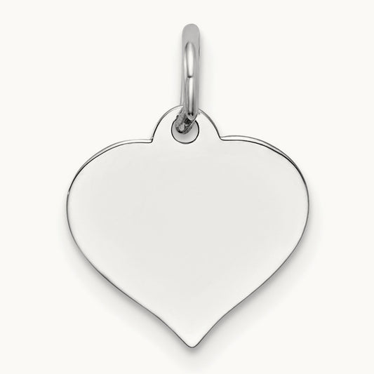 Heart Disc Charm, 14K White Gold