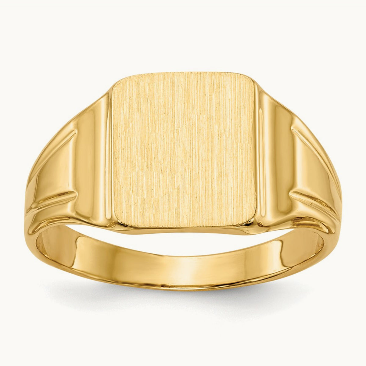 7.5x9mm Closed Back Signet Ring, 14K