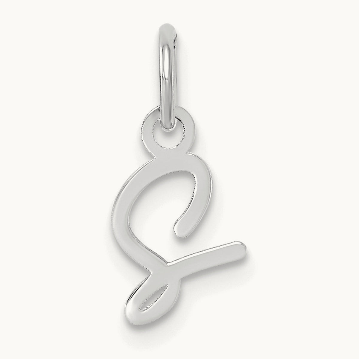 Uppercase Initial Charm — 14K White Gold, S