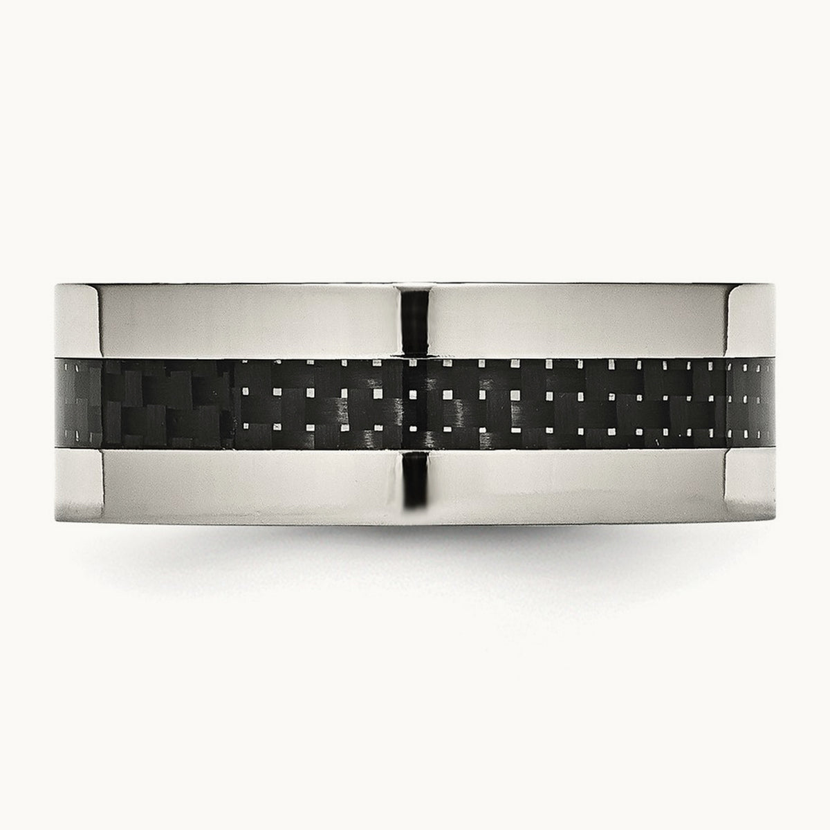 Polished with Black Carbon Fiber Inlay Flat Band — photo set (2)