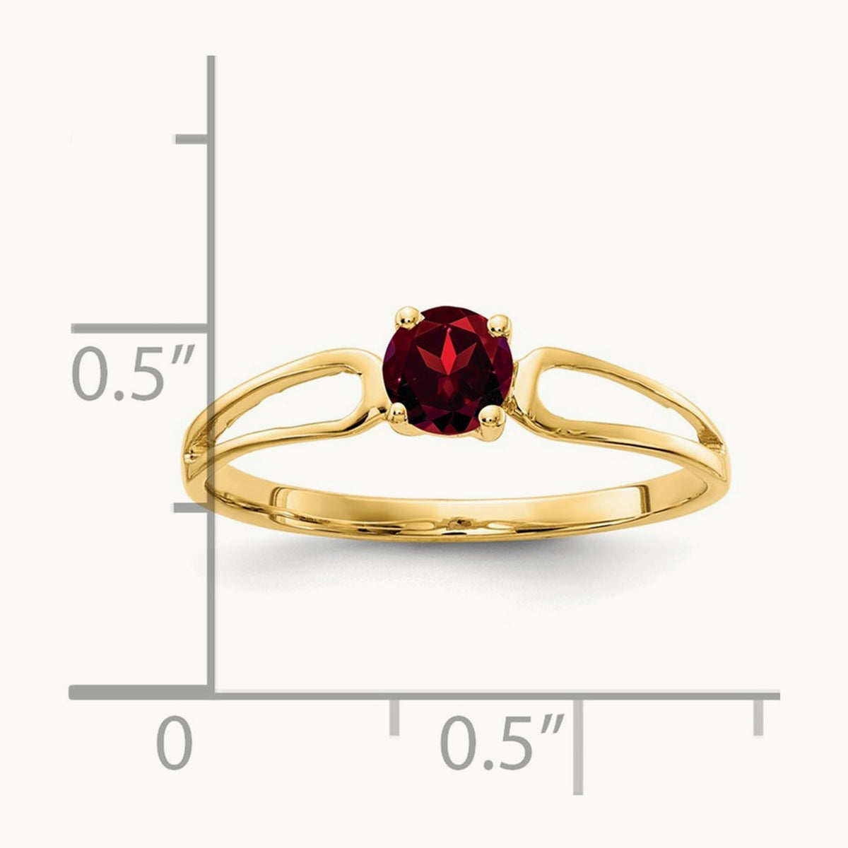 Garnet Ring — 14K Yellow Gold, 6