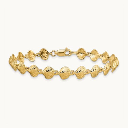 Clam Shell Bracelet, 14K
