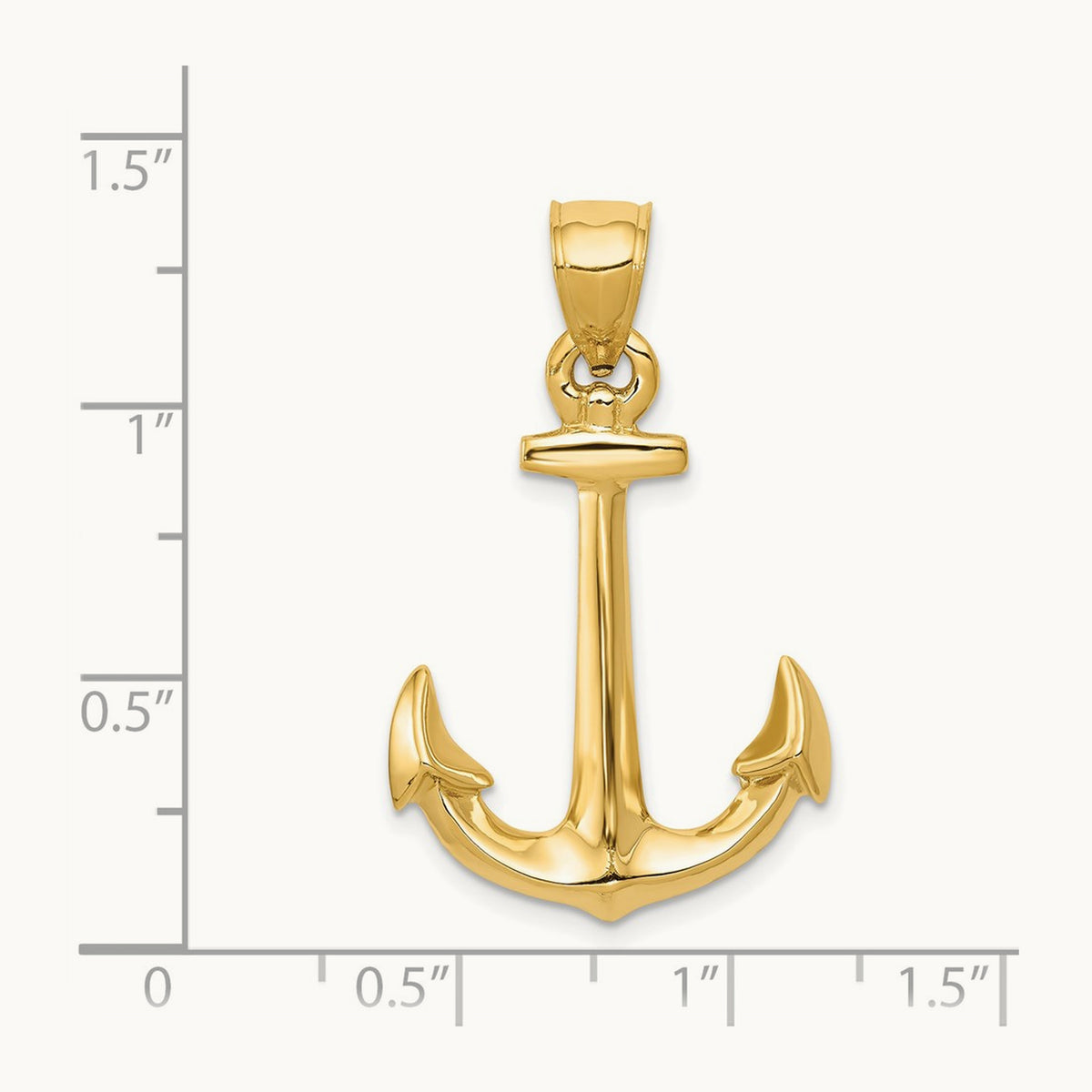 3-D Anchor Pendant, 14K