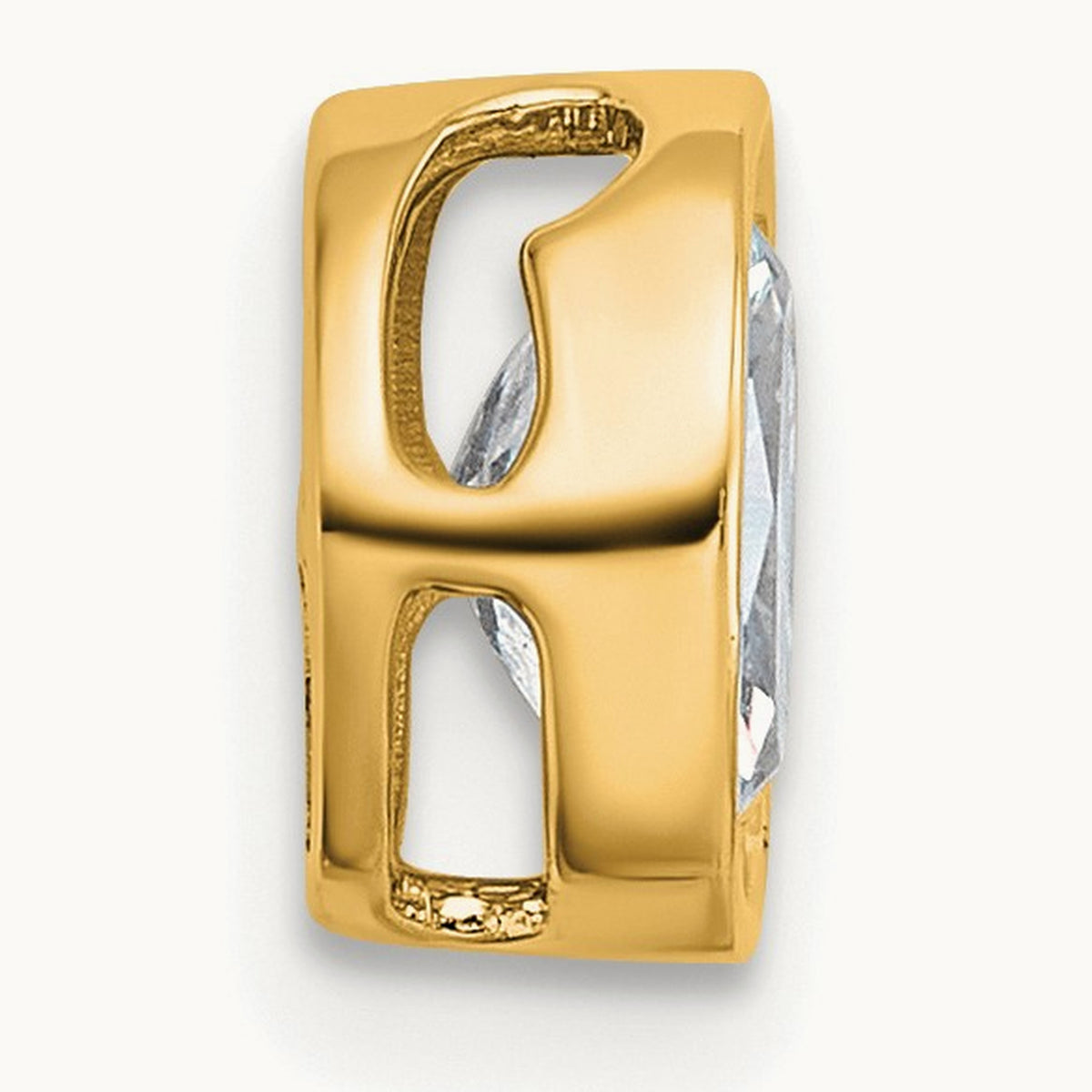 Oval Bezel Set Chain Slide Pendant, 0.25-3.00 ct tw Lab-Grown Diamond — 3/4 ct, VS (Best), 14K Yellow Gold