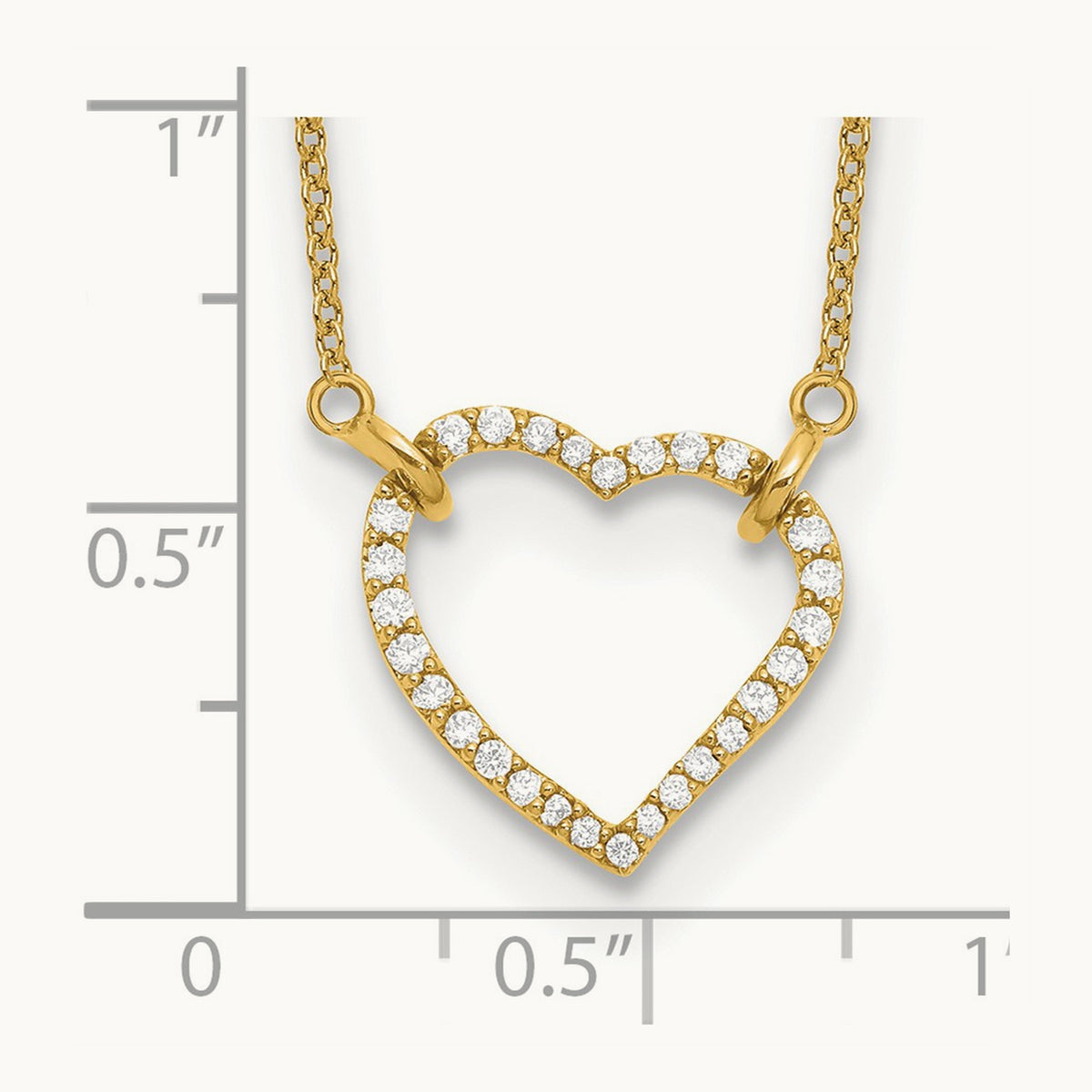 Heart Necklace, 0.20 ct tw Lab-Grown Diamond — 14K Yellow Gold