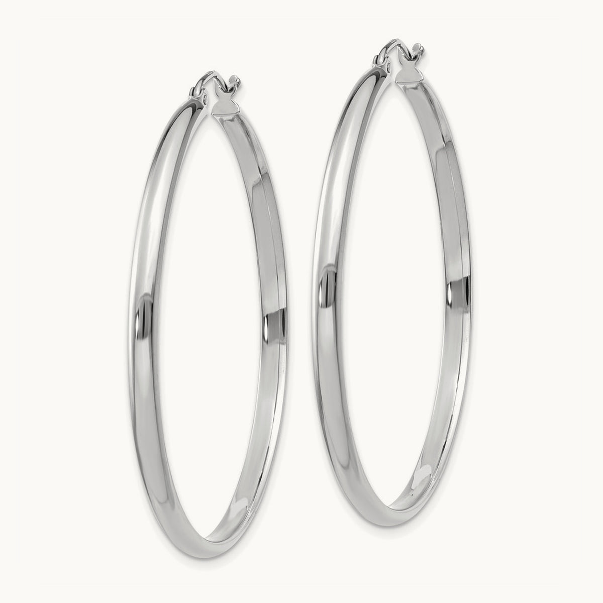 Polished Hoop Earring, 14K White Gold