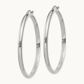 Polished Hoop Earring, 14K White Gold