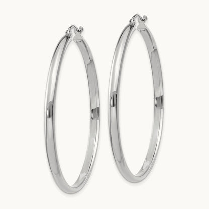 Polished Hoop Earring, 14K White Gold
